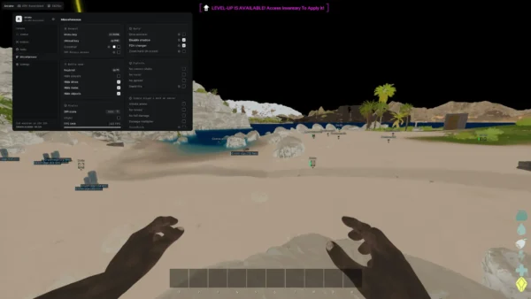 ARK Survival Ascended misc menu with FOV changer, no recoil and speedhack